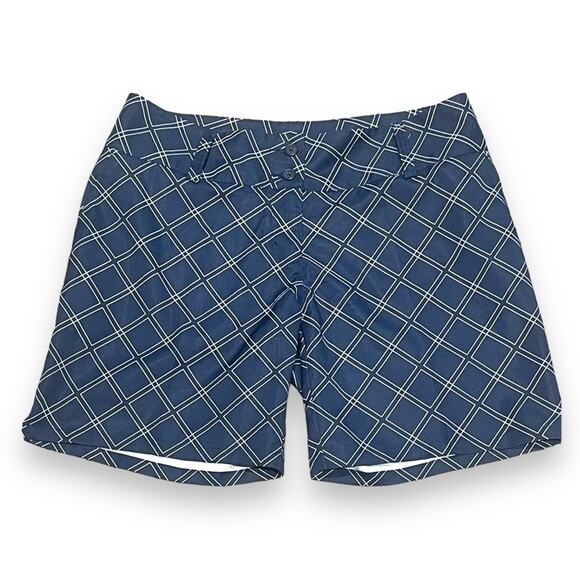 Adidas Golf Shorts Diamond Pattern Blue White 4 - Picture 1 of 3